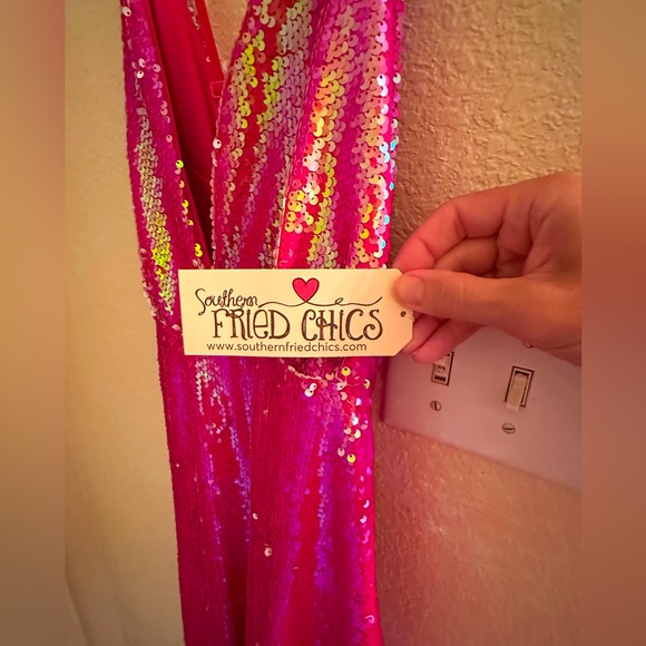 southern fried chics Dresses & Skirts - NWTs Pink Bling Sequin southern fried chics sexy dress